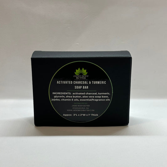 Activated Charcoal & Turmeric Cleansing Soap, Square - Jaded Body Butter, LLC | Natural Skin Moisturizers