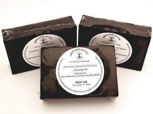 Activated Charcoal Cleansing Soap, Square - Jaded Body Butter, LLC | Natural Skin Moisturizers