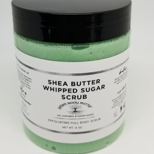 Shea Butter Whipped Sugar Scrub, Full Body Exfoliant, Handmade Scrub, Dry Skin Exfoliant, Moisturizing Scrub, 8 oz