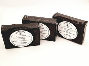 Activated charcoal cleansing bar, solid square soap bar, multiple scents