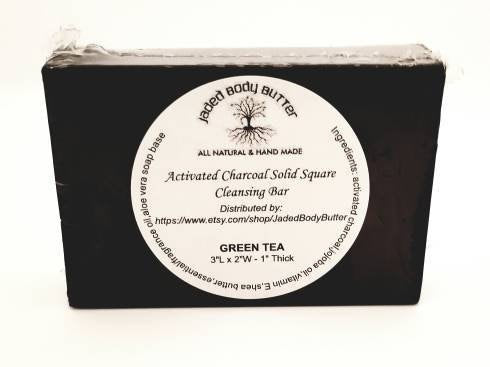 Activated charcoal cleansing bar, solid square soap bar, multiple scents